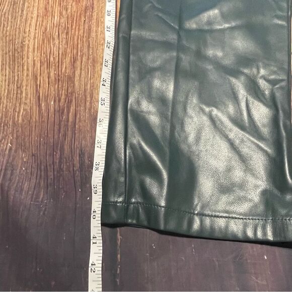CALVIN KLEIN faux leather green pants Size 14 Preowned - Picture 6 of 10